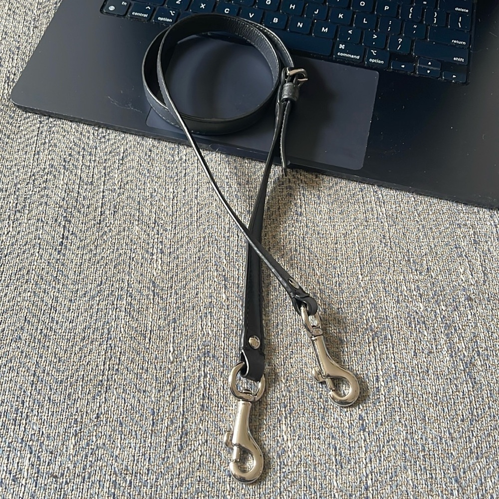 Coach Black leather Replacement crossbody strap.